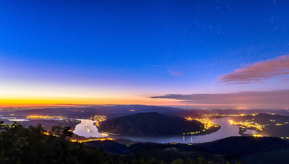 Fototapeta premium River bend called Predikaloszek in Hungary at sunset