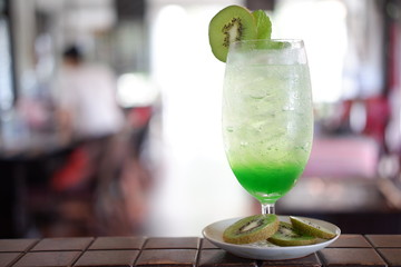 kiwi fruit soda and drink copy space