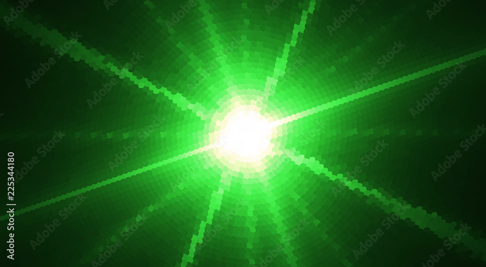 Aufkleber green dotted background with flash. vector graphics