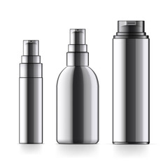 Realistic black Cosmetic bottle can sprayer container.