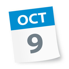 October 9- Calendar Icon