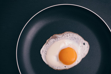 Fried egg in a frying pen