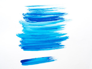 blue brush stroke on white background