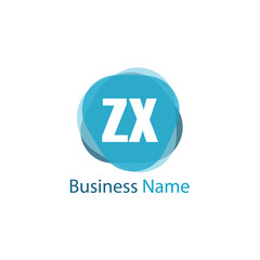 Initial Letter ZX Logo Template Design