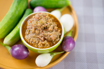 Thai food : Chilli Tamarind Sauce Dip (Nam Prig Ma kham)