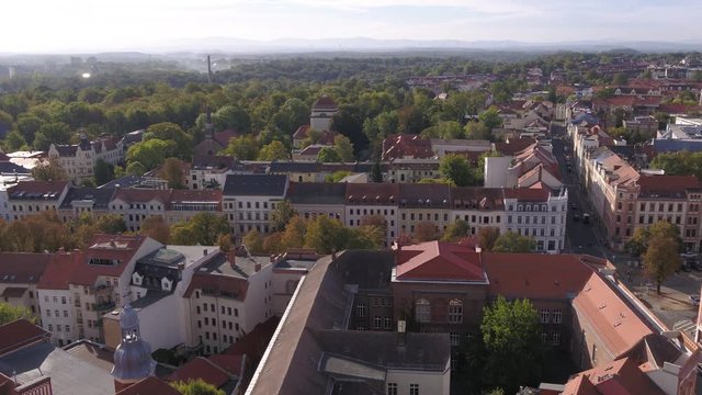 G&ouml;rlitz Drone aerial german historic city sunny green atmospheric synagogue