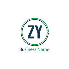 Initial Letter ZY Logo Template Design