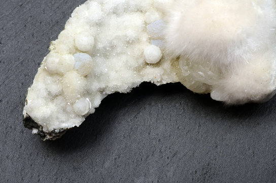 White Okenite On Girolite Gemstone