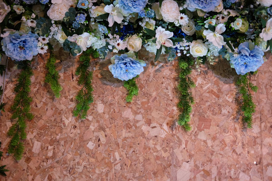 Beautiful flowers background for wedding scene decoration