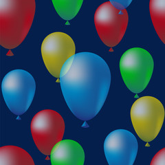 Balloons seamless pattern background, cute colorful illustration