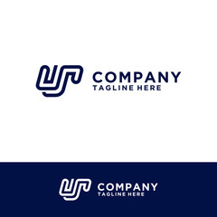 Letter US line logo design