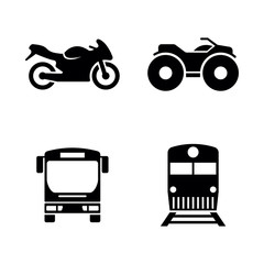 Public Transport. Simple Related Vector Icons Set for Video, Mobile Apps, Web Sites, Print Projects and Your Design. Public Transport icon Black Flat Illustration on White Background.