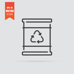 Barrel icon in flat style isolated on grey background.