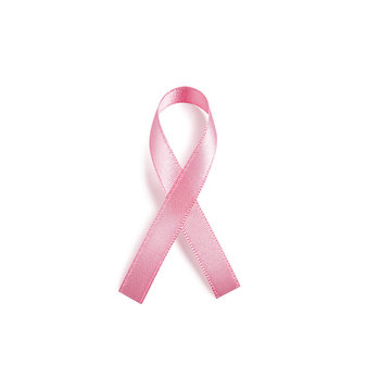 breast cancer awareness ribbon on white