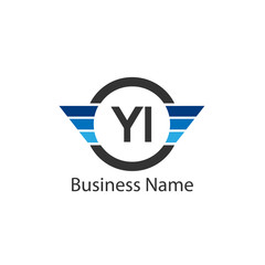 Initial Letter YI Logo Template Design