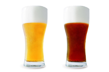 Beer list: light and dark beers