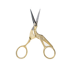 Peacock scissors isolated on white background