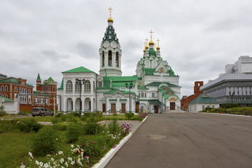 Fototapeta na wymiar Trinity Church in Yoshkar-Ola. Russia, the Republic of Mari El