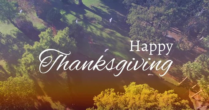 Digitally generated video of happy thanksgiving 4k