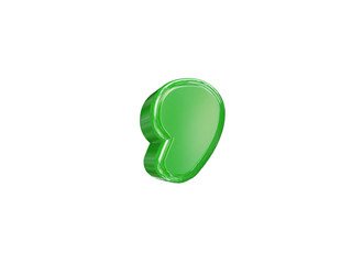 3D Plastic cartoon font. Children and kids school, 3d render Letter COMMA