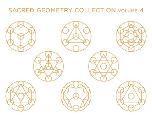 Sacred Geometry Vector Collection - Golden isolated on white