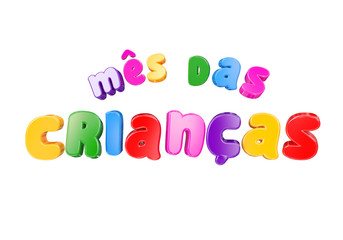 3D Plastic cartoon font. Children and kids school, 3d render kids day