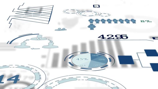 Big data network animation analyzing consumers 
