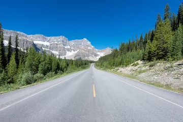 Rolgordijnen Scenic road Trip on Mountain highway in Rocky Mountains, Banff, Alberta, Canada.  © lucky-photo