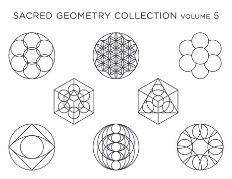 Sacred Geometry Vector Collection - Black isolated on white