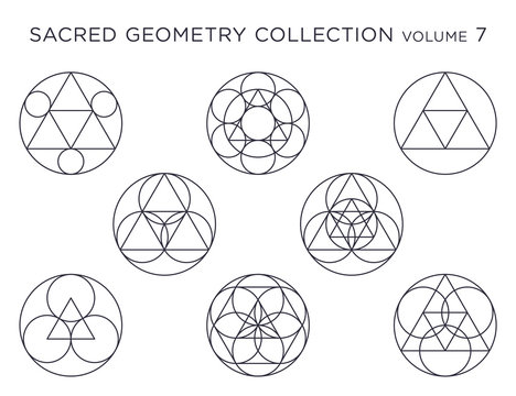 Sacred Geometry Vector Collection - Black isolated on white