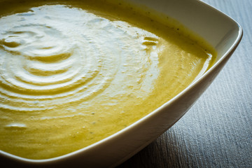 Fresh vegetable soup bowl.