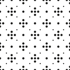 Seamless polka dot pattern, black dots on white background, great simple and effective swatch, endless texture