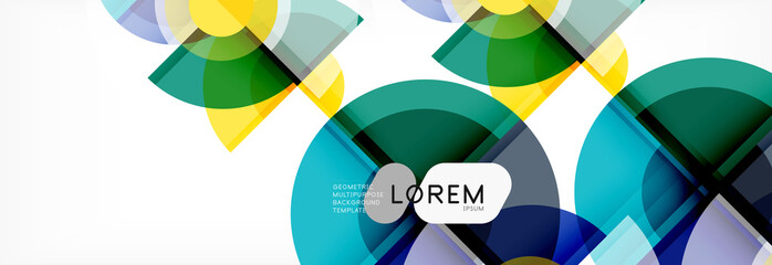 Fototapeta premium Abstract background bright circles geometric design