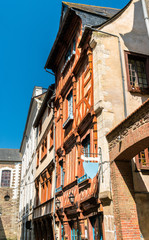 Fototapeta na wymiar Traditional half-timbered houses in the old town of Rennes, France