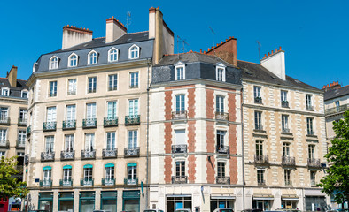 Fototapeta na wymiar Typical french buildings in the city of Rennes
