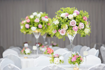 wedding table with flowers
