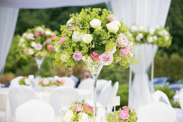wedding table with flowers
