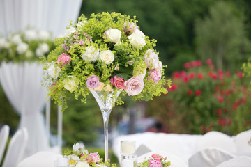 wedding table with flowers
