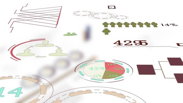 Big data network animation analyzing consumers 