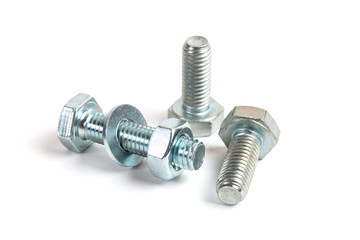 bolt and nut isolated on white background