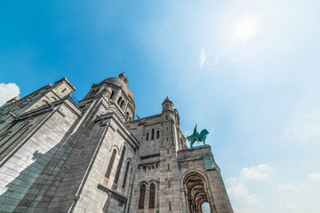 World famous Sacre Coeur cathedral in Montmartre neighborhood