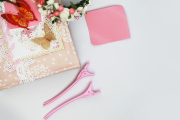 A diary for entries on a white table