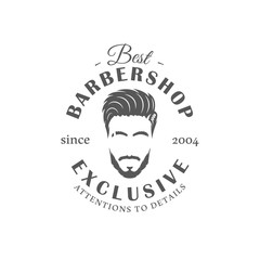 Barbershop label isolated on white background