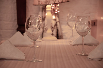 Wineglasses and cutlery