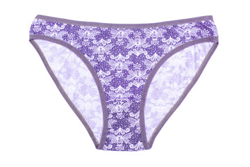 Women's cotton panties flowered isolated on white background.