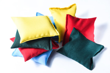 colorful kinetic pillows with sand