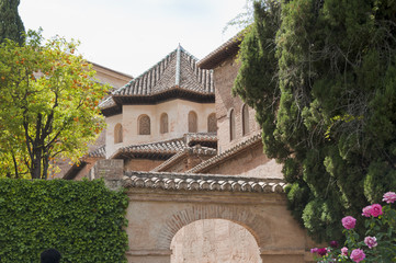 Fototapeta na wymiar Jardines del Partal, Nasridenpalast, Alhambra, Granada, Andalusien, Spanien