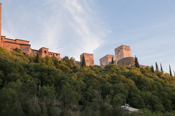 Alhambra bei Nacht, Granada, Andalusien, Spanien