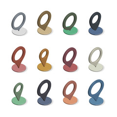 3D pointers for maps , vector illustration.