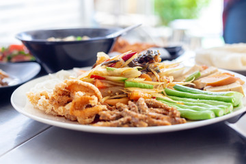 Thai food Papaya salad,Som tum 